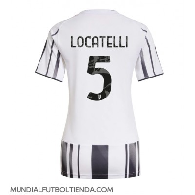 Camiseta Juventus Manuel Locatelli #5 Primera Equipación Replica 2025-26 para mujer mangas cortas Camiseta Juventus Manuel Locatelli #5 Primera Equipación Replica 2025-26 para mujer mangas cortas